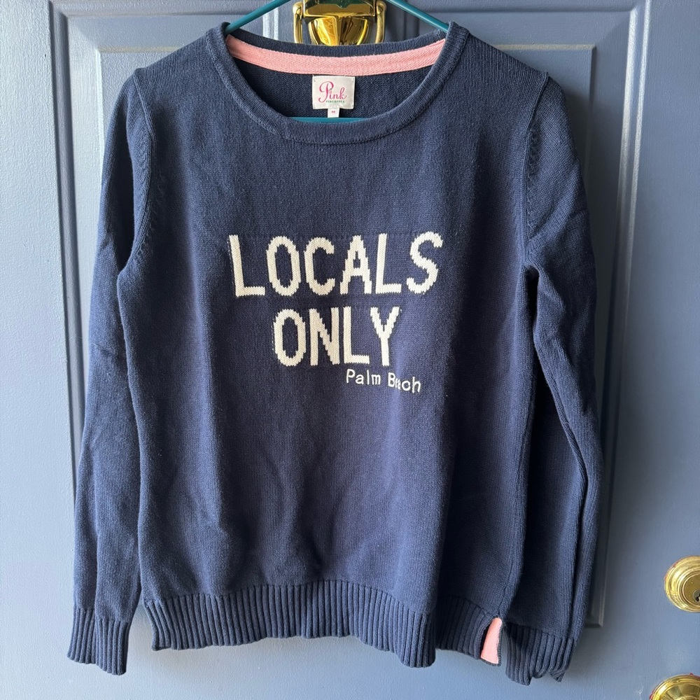 Pink Pineapple Navy 'Locals Only' Palm Beach Sweater - Picture 1 of 5